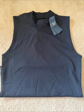 Abercrombie & Fitch Black Mock Neck Sleeveless Bodysuit